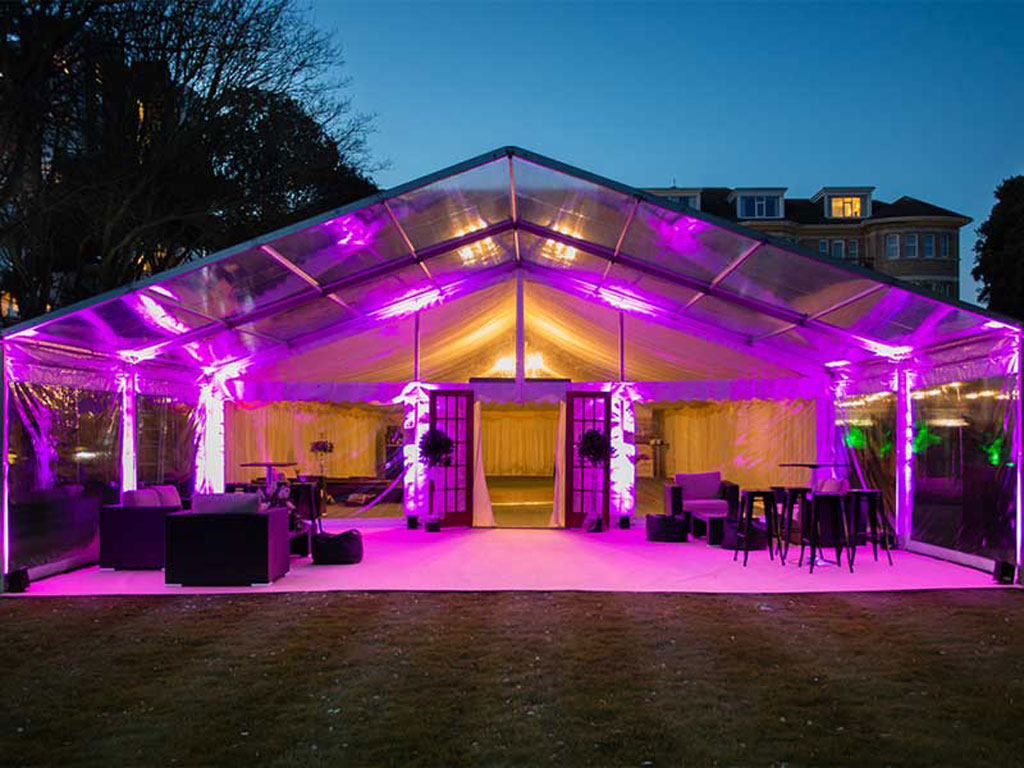 Clear Roof Marquee With Up Lights