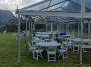 Furniture Inside Clear Marquee For Wedding