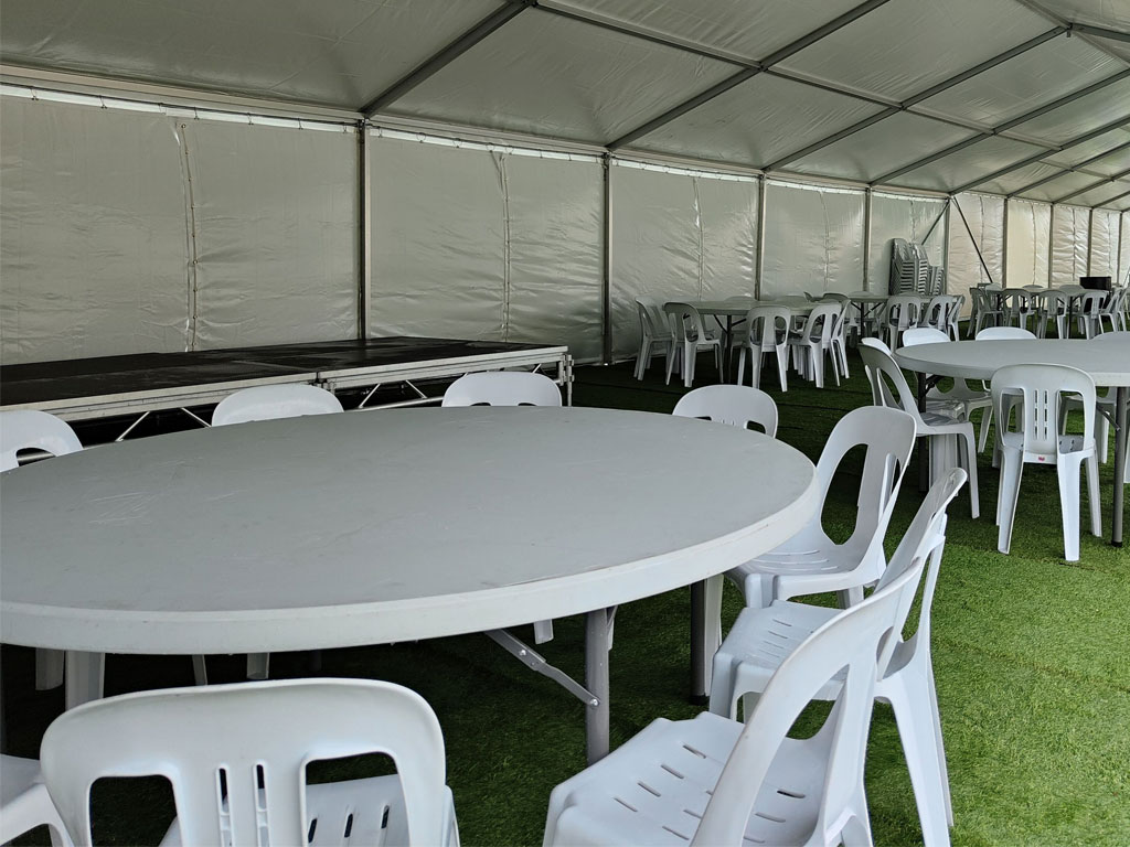 Table Seating Inside Marquee